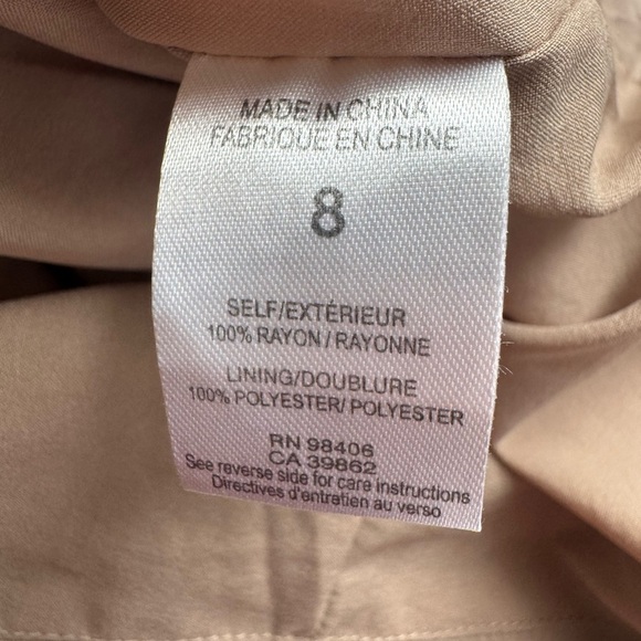 THEORY Jaylyn Rove Draped Mini Dress Nude/Tan Size 8 - Picture 9 of 10